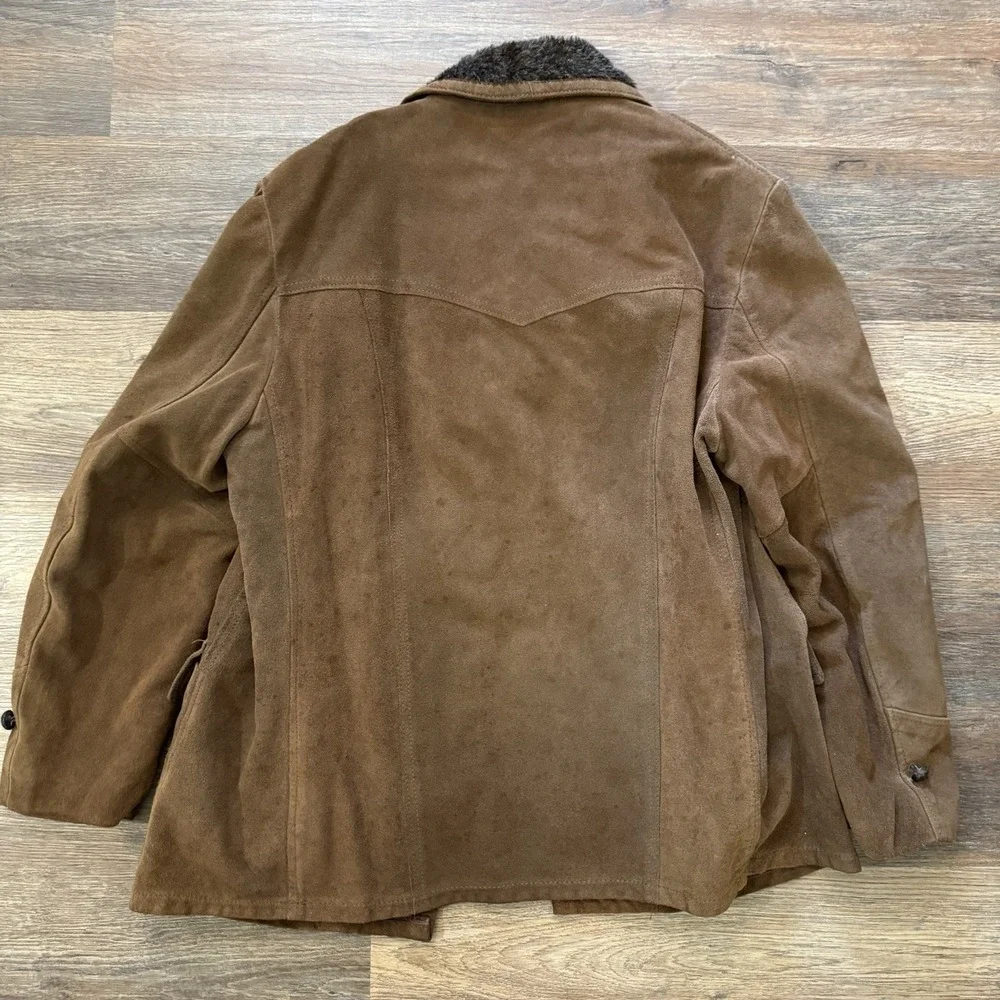 The Leather Shop Fur Lined Coat Sz 46 FAIR